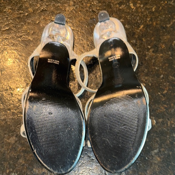 Mootsies Tootsies Silver Strappy Clear Heels - Picture 5 of 7